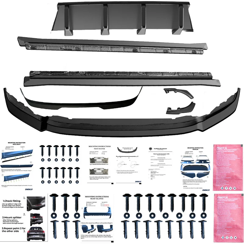 Oneway Complete bodykit passend voor Volkswagen Tiguan II R-Line 2016-2020 - Glanzend zwart - Afbeelding 10